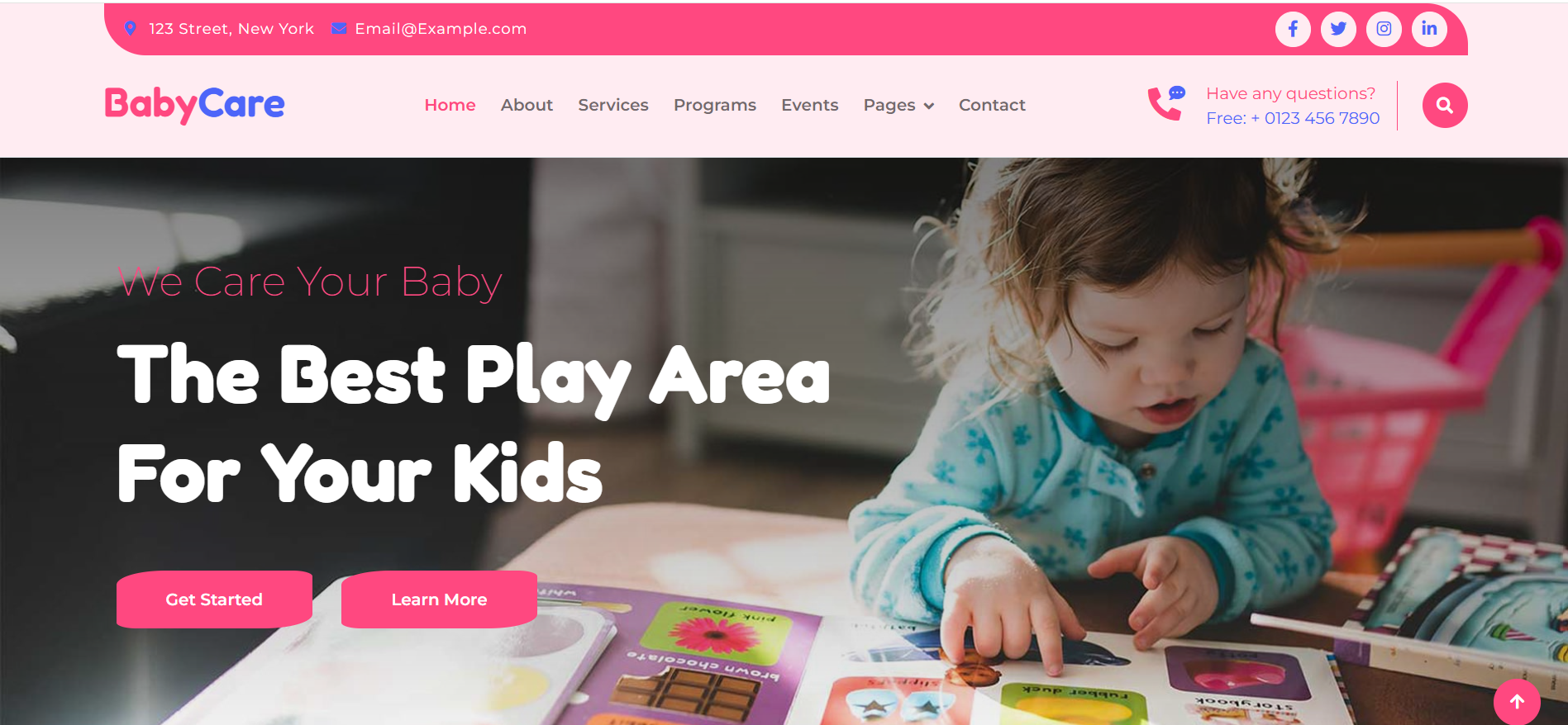 BabyCare play school website preview